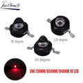 3Watt 3W High Power LED 850nm 940nm 730nm 60 90 120 Degree Infrared LED IR for Night Vision CCTV DIY