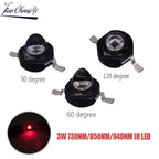 3Watt 3W High Power LED 850nm 940nm 730nm 60 90 120 Degree Infrared LED IR for Night Vision CCTV DIY