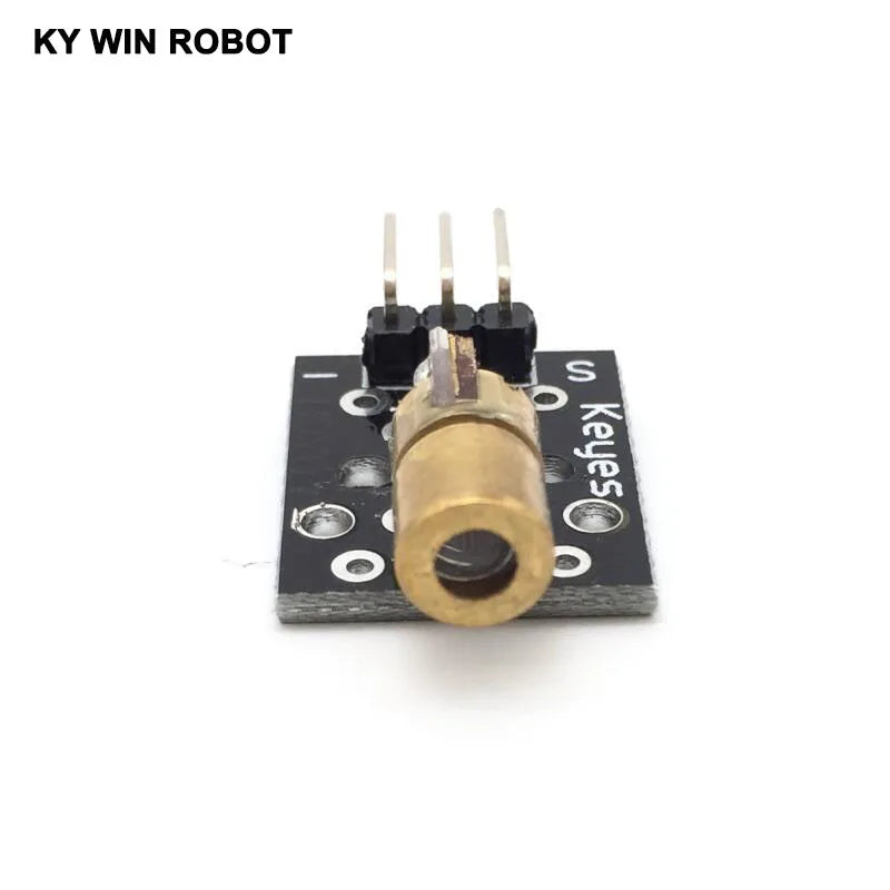 1pcs KY-008 650nm Laser Sensor Module 6mm 5V 5mW Red Laser Dot Diode Copper Head for Arduino Compatible with UNO MEGA 2560