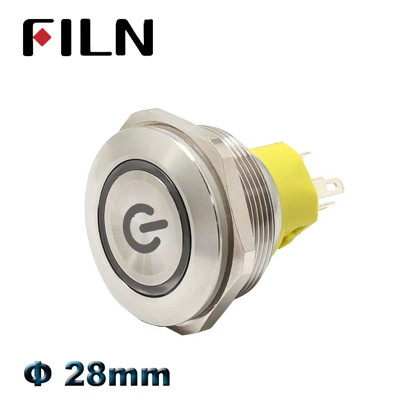 28mm 12v 24v led red green Metal Push Button Switch power mark locking Latching Self-reset Momentary switch spdt 1NO 1NC 2no2nc