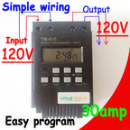 High Load 30A Time Relay 7 Days Programmable Digital Timer Switch Relay Control Time 110V 120V AC Din Rail Mount