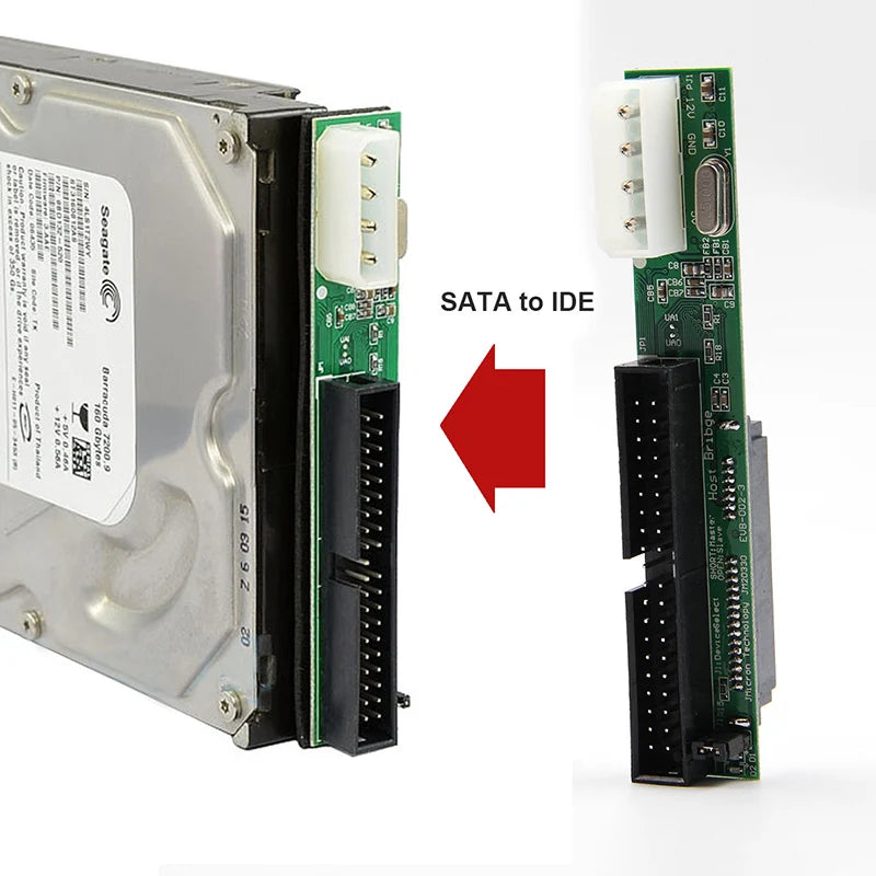 Sata to IDE Adapter Converter 1.5Gbs 2.5 Sata Female to 3.5 Inch IDE Male 40 Pin Port Support ATA 133 100 SSD HDD CD DVD Serial