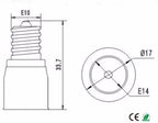 2pcs E10 to E14 Light Socket adapter E10 to E14 lamp holder converter install EU Standard Candelabra lamp into E10 socket