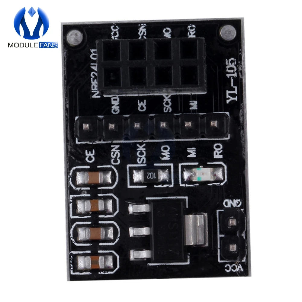 5PCS Socket Adapter Plate Board For 8Pin NRF24L01 Wireless Module Transceiver Module 51 AMS1117