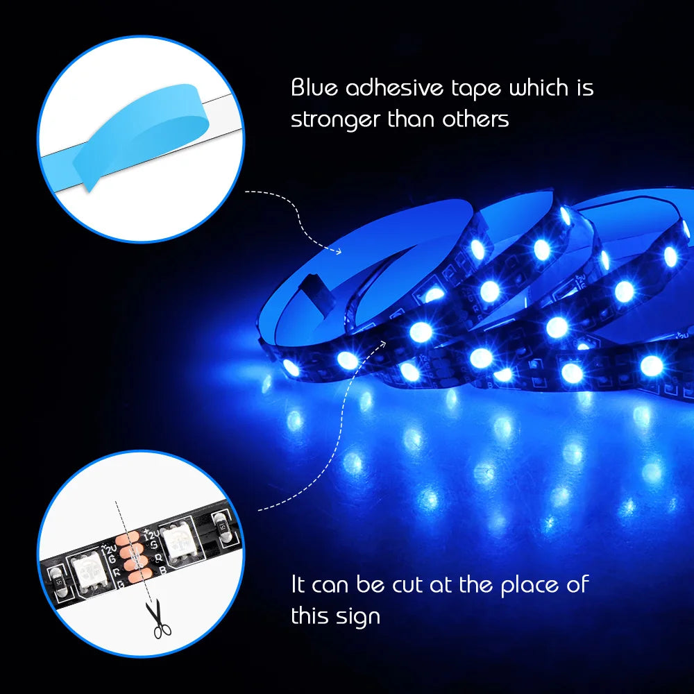 12V 4 Pin RGB Gaming PC Led Strip Light 5050 RGB Tape For Aura Sync MSI Mystic Light Motherboard Control Computer Case Backlight