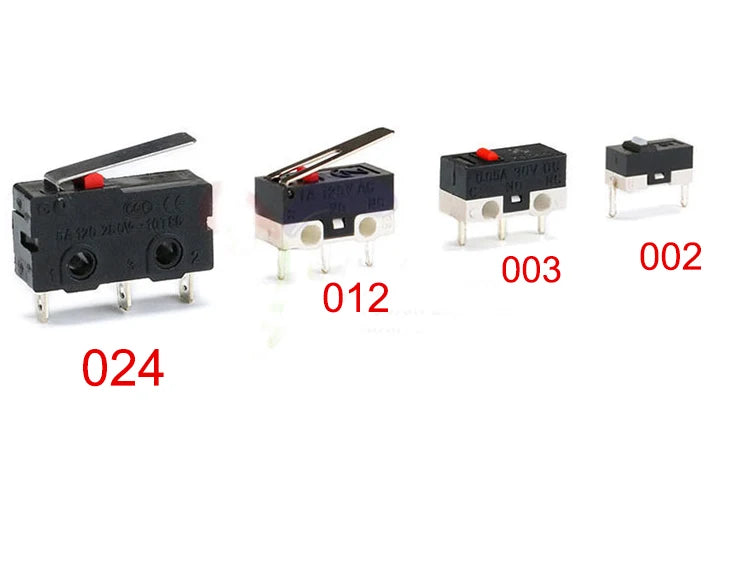 Free shipping 20pc Micro Switch 002 003-3.5 012-13.5-2 024-A touch switch button for mouse  3PIN 2PIN