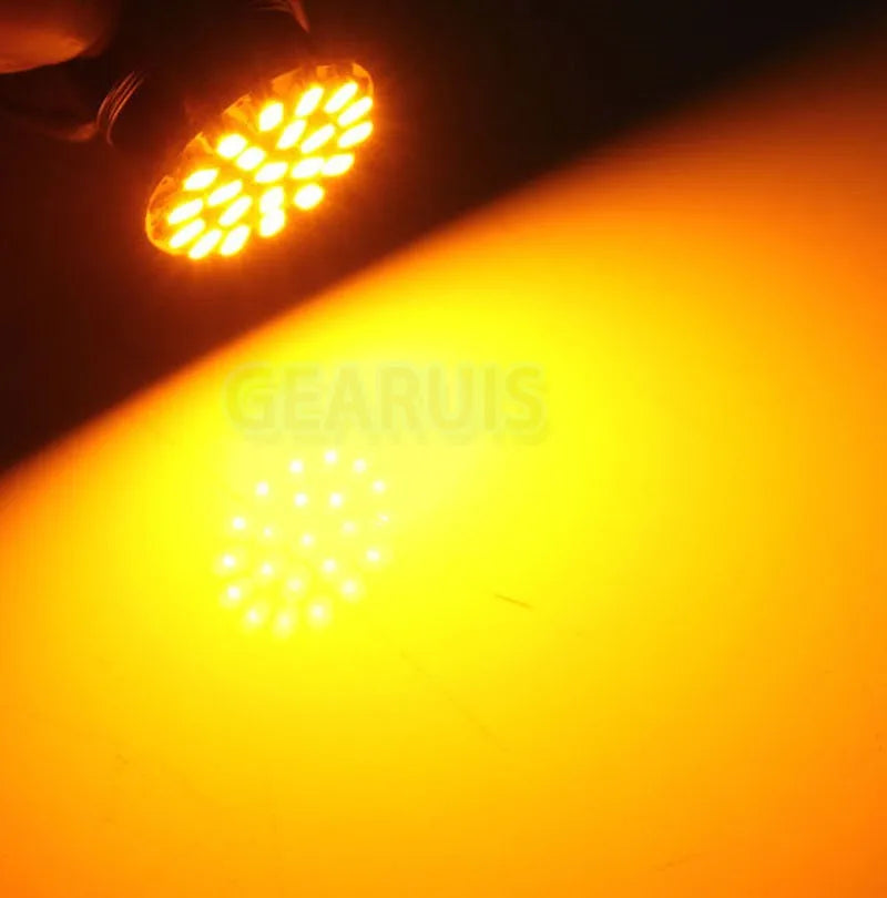 100pcs 24V Truck LED S25 P21W 1156 BA15S 22 SMD 1206 3020 LED car turn reverse parking light bulb lamp 24V