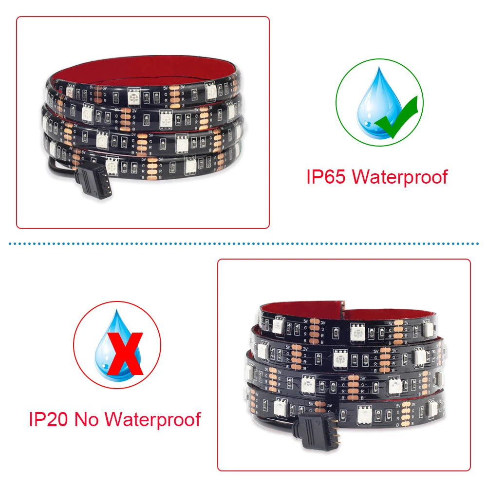 Coolo 5050 RGB LED Strip Lights IP65 Waterproof 2 x 100cm For Bike Electric Scooter Skateboard Motorcycle Taillight Safety Light