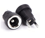 5/10Pcs 5A 30V DC Power Supply Jack Socket Female Panel Mount Connector 5.5 2.1mm Plug Adapter 2 Terminal Types 5.5x2.1 DC-022B