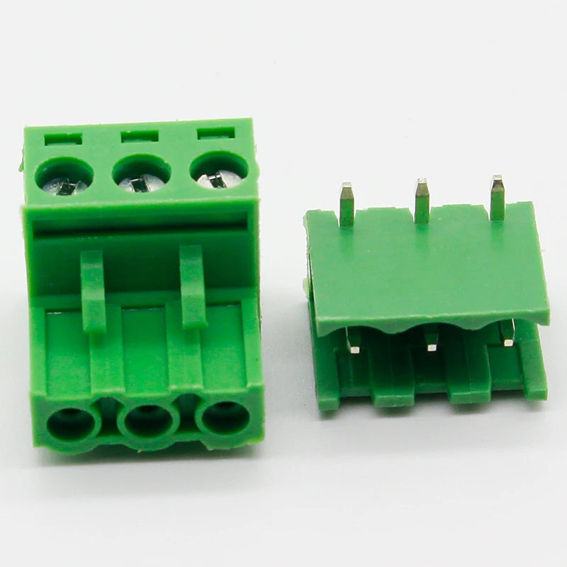 Free Shipping 10 Sets HT5.08 3Pin Right Angle Terminal Plug Type 300V 10A 5.08mm Pitch Connector PCB Screw Terminal Block