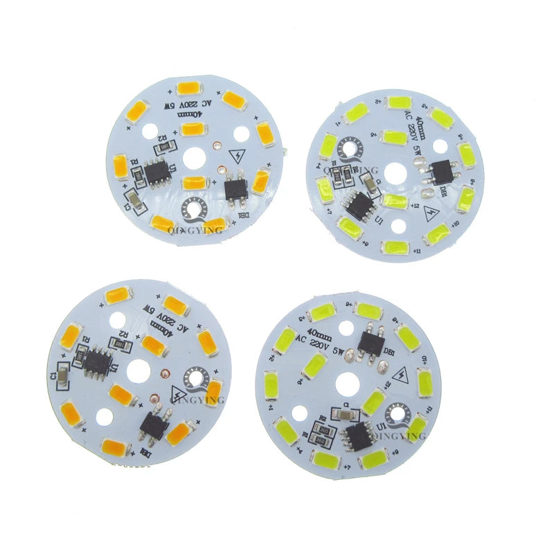 10pcs AC 220V LED PCB SMD5730 3W 5W 7W 10W 12W 15W 18W 24W Integrated IC Driver White/Warm White Light Source for LED Bulb