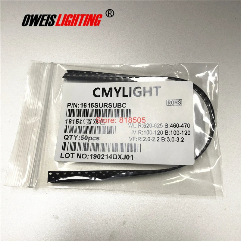 50PCS 1615 bicolor SMD LED 2 colors  Red+GREEN / R+BLUE / R+YELLOW / R+YELLOWGREEN / R+WHITE 0603 0805
