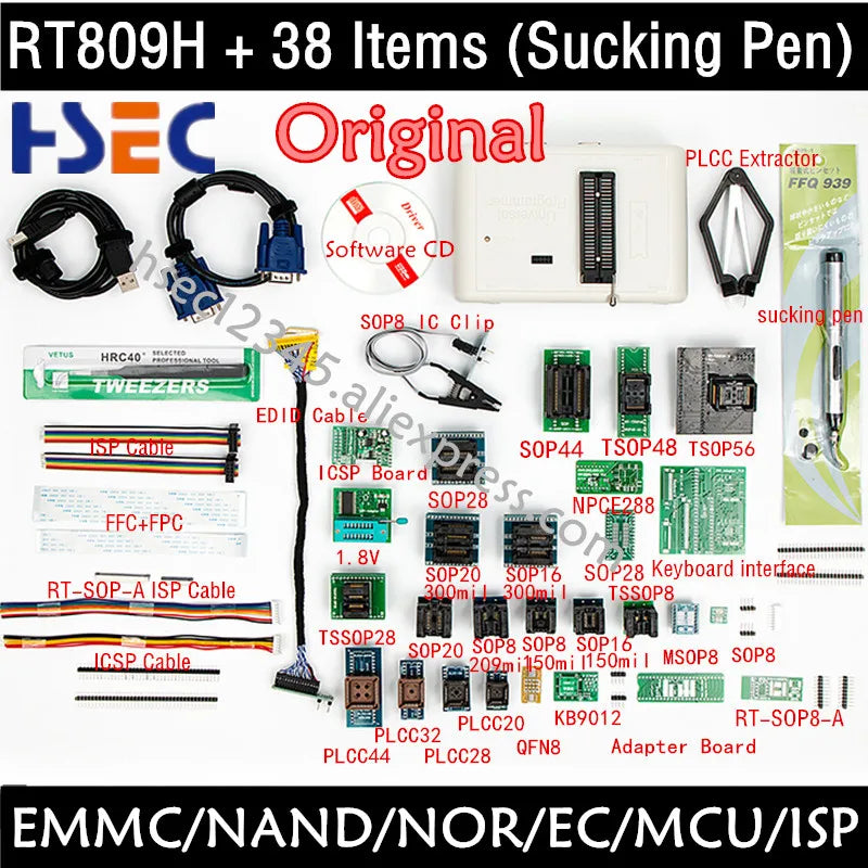BGA48 BGA63 BGA64 BGA153 BGA169 EMMC SOP44 TSOP48 Adapter Socket MX29GL640 S29GL064N For RT809H USB emmc nand Flash Programmer