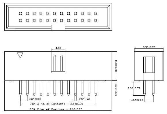 5-50Pcs Dip 6/10/20-40Pin 1.27mm 2.0mm 2.54mm Pitch Male Socket Straight Idc Box Headers Pcb Connector Double Row Dc3 Header