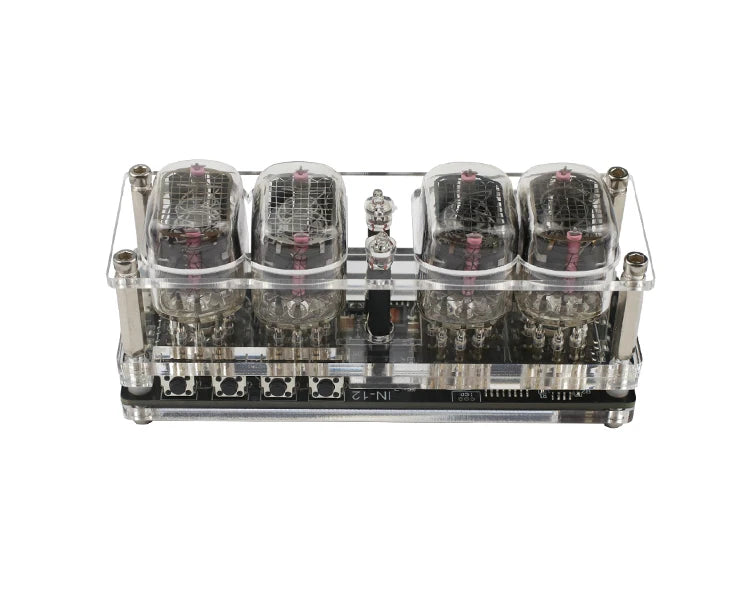 GHXAMP IN-12 Glow Tube 4-digit Clock Colorful LED Backlight DS3231 Nixie Clock IN-12B DC5V USB Electronic DIY