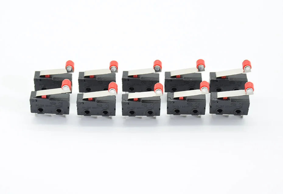 10Pcs Micro Limit Switch  Roller Lever Arm SPDT Snap Action LOT 3Pin With Roller Limit Switch Mini