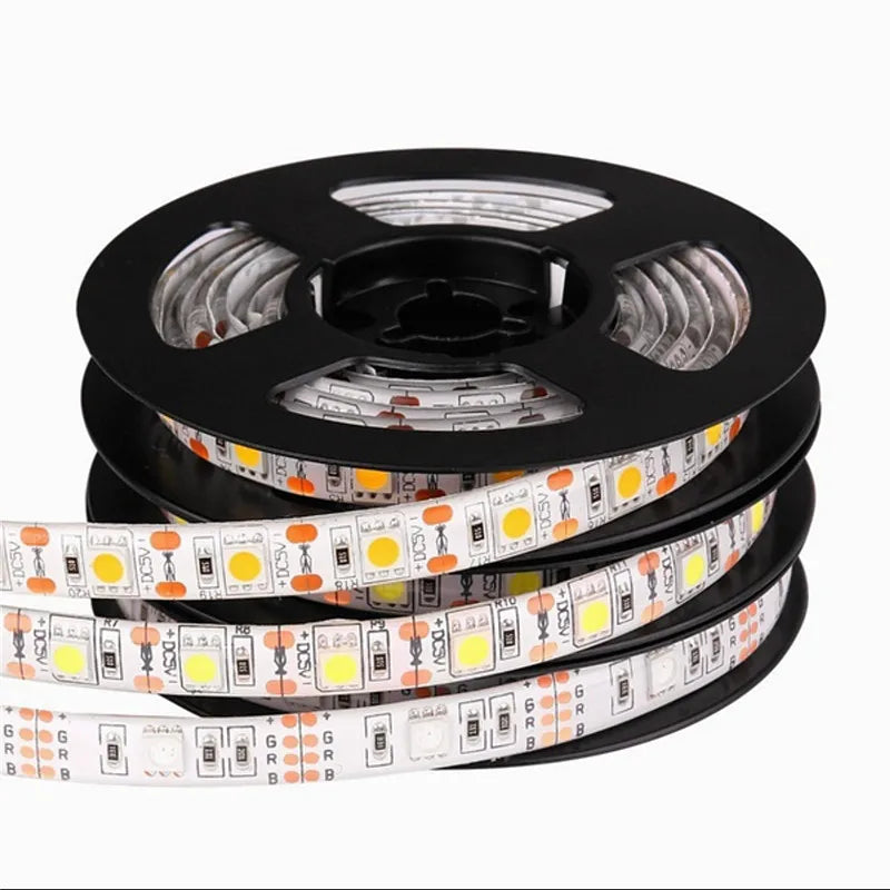 DC 5V 3*AA Battery Powered LED Strip Light IP65 Waterproof 5050 SMD 2M 1M 0.5M LED Tape with Battery Box Cool White/Warm White
