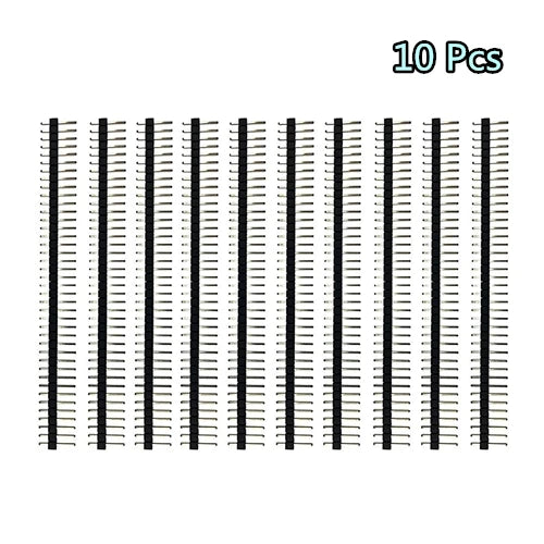 40 Pin 1x40 Single Row Male and Female 2.54 Breakable Pin Header PCB JST Connector Strip for Arduino Black
