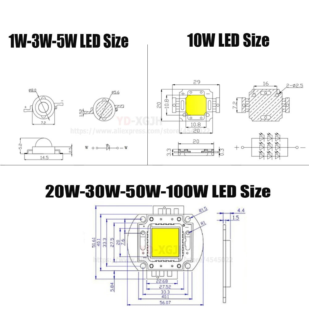 High Power LED Chip COB Infrared Integrated IR Light Lamp Diode Components 730Nm 850NM 940Nm for 3W-100W Emitter