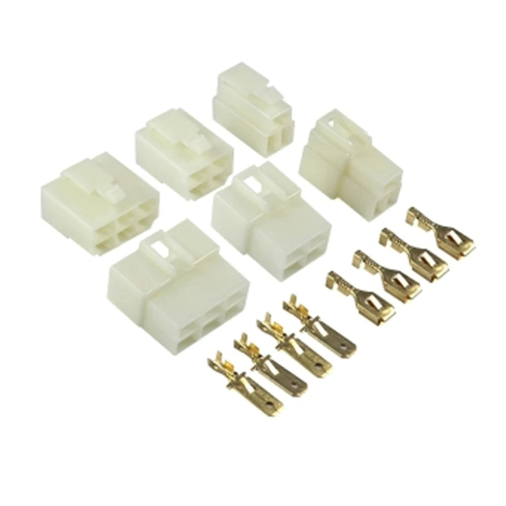 1/5Sest 6.3mm Multi Pin Auto Wire Connector 1/2/3/4/6/9Pin Male Female Terminal Plug for Car Electric Bike