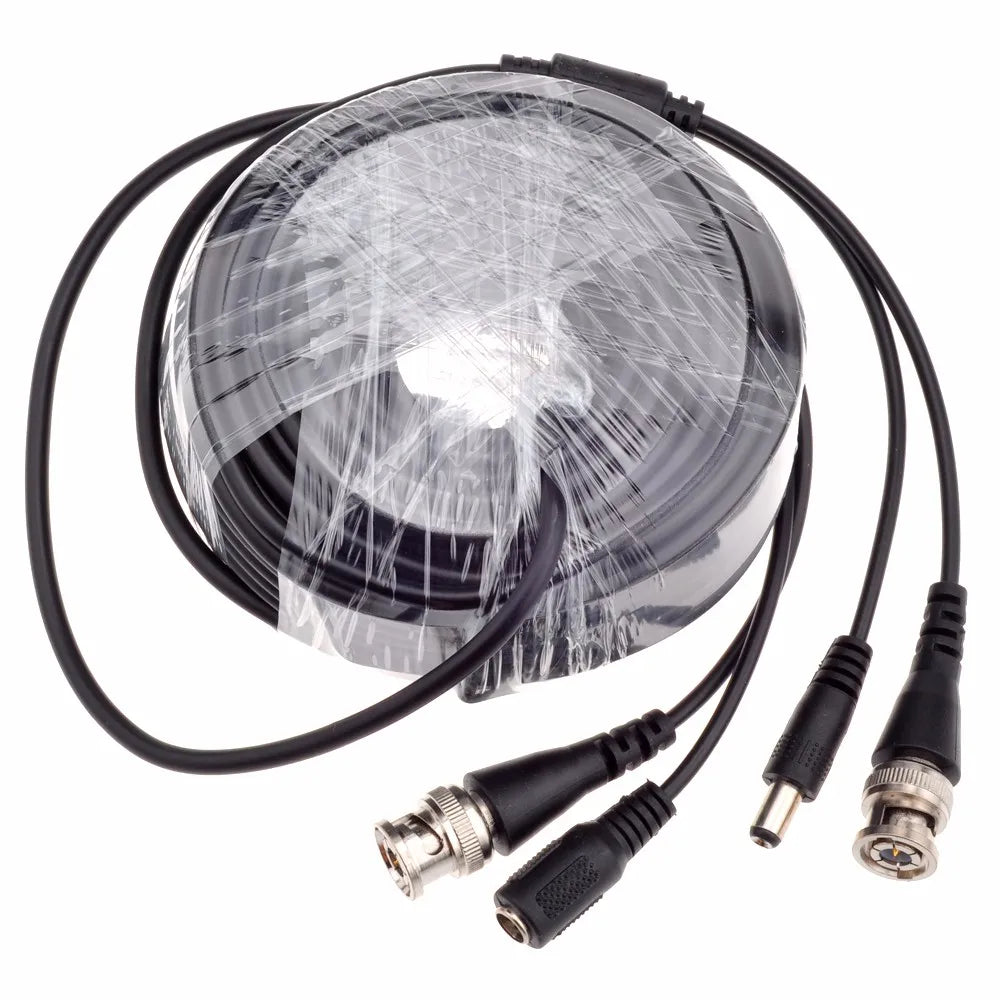 AZISHN CCTV BNC Power/video Cable 5M/10M/15M/20M/30M/40M/50M CCTV Cable Video Output DC Plug Cable for AHD/Analog cctv camera
