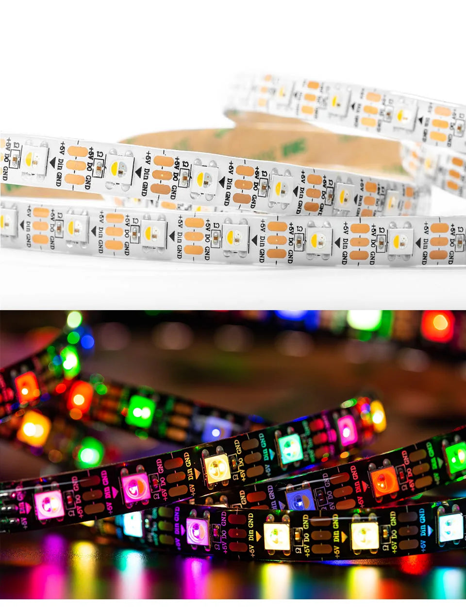 5V SK6812 RGBW Led Strip Light 4 in 1 Similar WS2812B 1m 4m 5m 30 60 144 LEDs Individual Addressable RGBWW Led Lights IP30 65 67