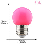 2pcs Colorful Led Light Bulb G45 E27 220V LED Lamp Red Yellow Blue Green Pink Orange White Christmas Wedding Night Light Indoor