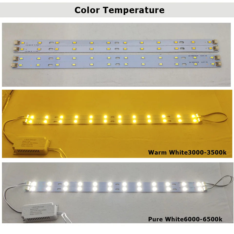 LED PCB 4W 6W 8W 220-520mm Length Bar Strip SMD5730 Aluminum Lamp Plate Ceiling/Tube Light Retrofit Ofiice Source Board Replace