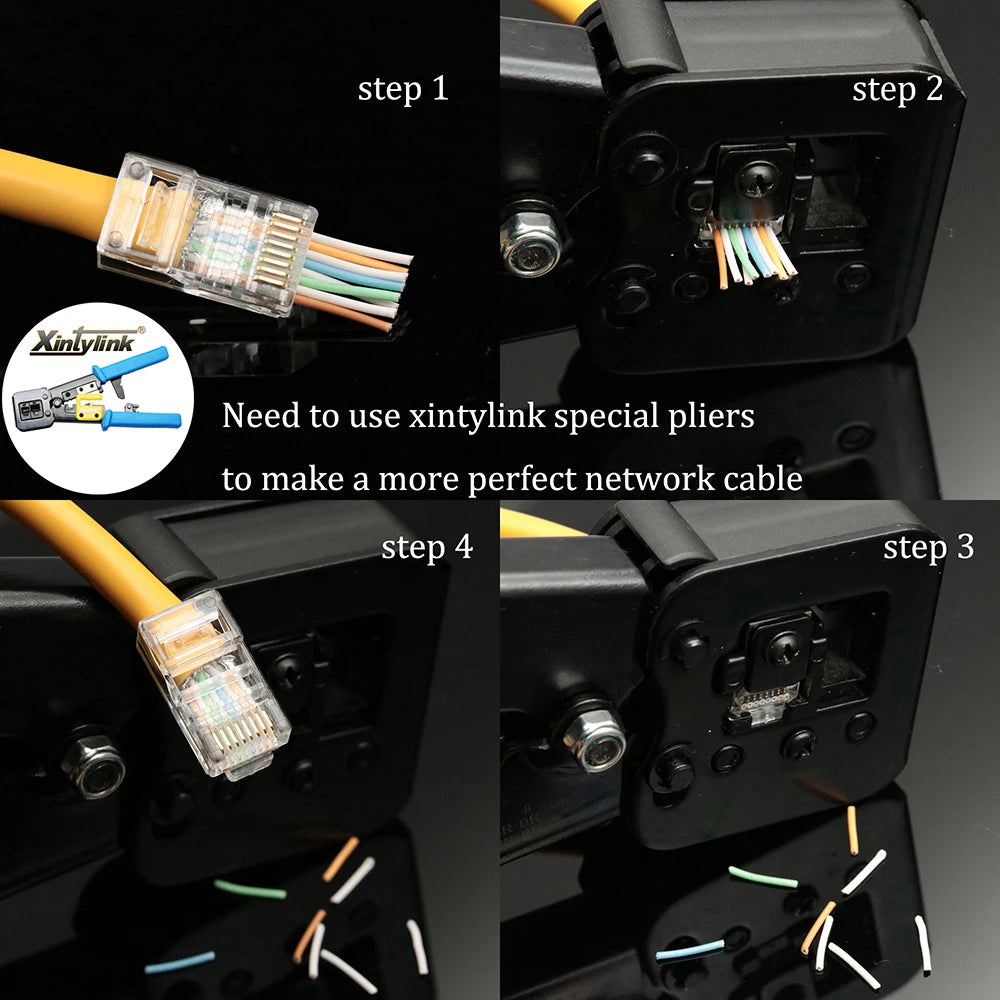 Xintylink RJ45 Connector CAT6 50U/6U Ethernet Cable RG45 Plug CAT5E UTP 8P8C RJ45 CAT6 Network Modular LAN Jack CAT5 Keystone