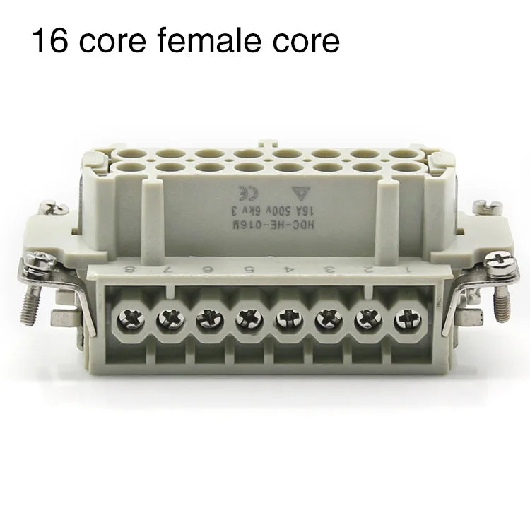 HDC-HE-4/6/10/16/24core heavy-duty connector male core and female core 16A500v aviation plug core