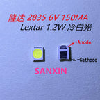 500PCS Original LEXTAR 2835 3528 1210 6V 2W SMD LED For Repair TV Backlight Cold white LCD Backlight LED