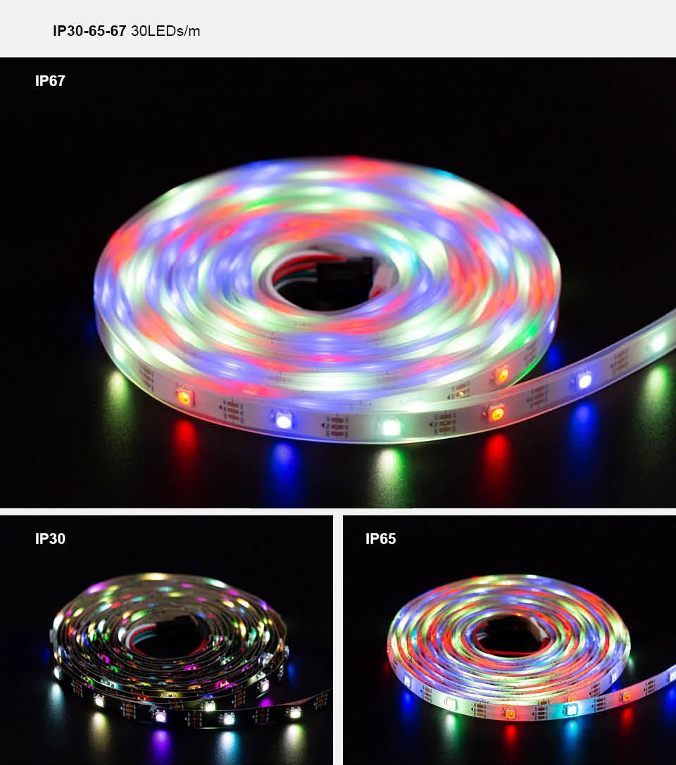 5V SK6812 RGBW Led Strip Light 4 in 1 Similar WS2812B 1m 4m 5m 30 60 144 LEDs Individual Addressable RGBWW Led Lights IP30 65 67