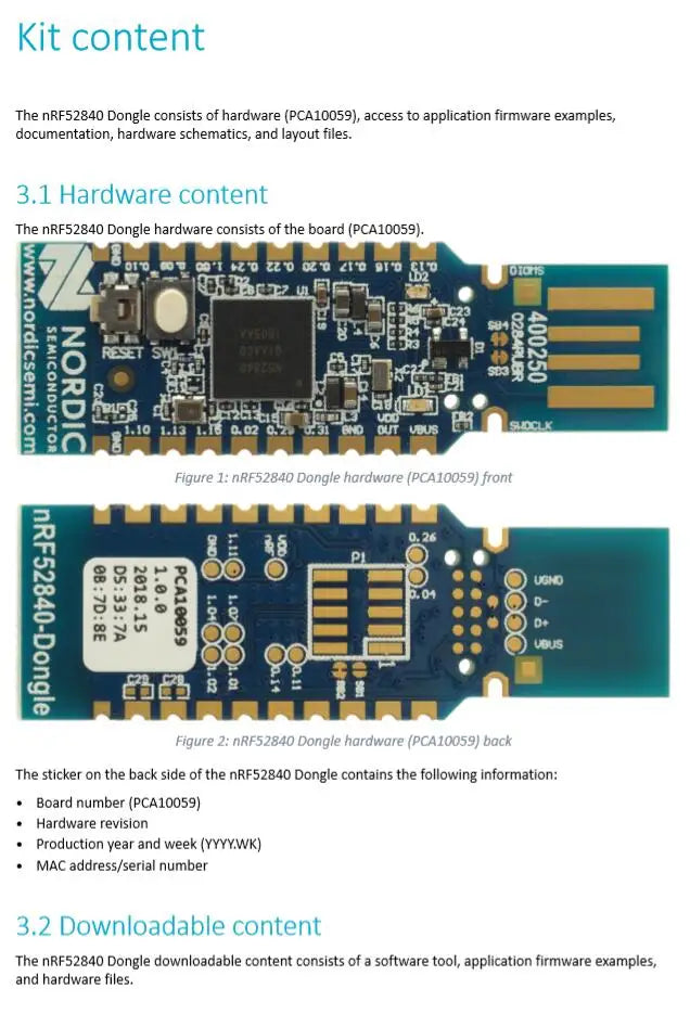 1pcs x nRF52840 Dongle Bluetooth Development Tools nRF52840-Dongle USB Dongle for Eval of NRF52840