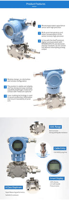 liquid diesel fuel tank level differential pressure sensor digital display pressure transmitter 4-20ma
