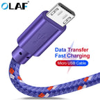 OLAF Micro USB Cable 1M/2M/3M Fast Charging Mobile Phone USB Charger Adapter Cord Wire Data Sync Cable For Samsung Huawei Xiaomi