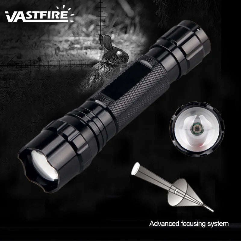 Infrared Night Vision Flashlight Zoomable LED IR-940nm Torch used with Night Vision Device 18650 Battery+Charge+Remote Switch