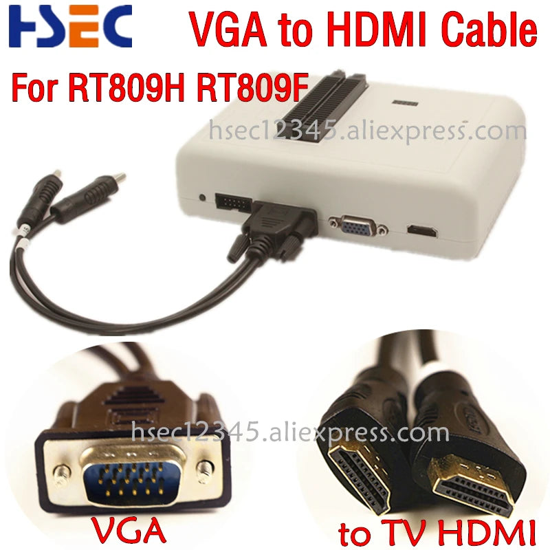 VGA cable to headphone jack wire Flash line Printer line adapter For RT809F icsp lcd led USB RT809H emmc-nand flash Programmer