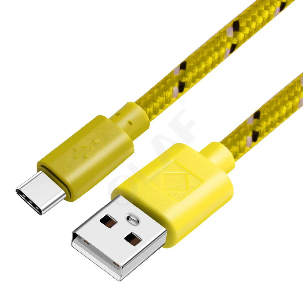 OLAF Nylon Braided USB Type C Cable 1M 2M 3M Data Sync Fast Charging USB C Cable For Samsung S9 S10 Xiaomi mi9 mi8 Huawei Type-c