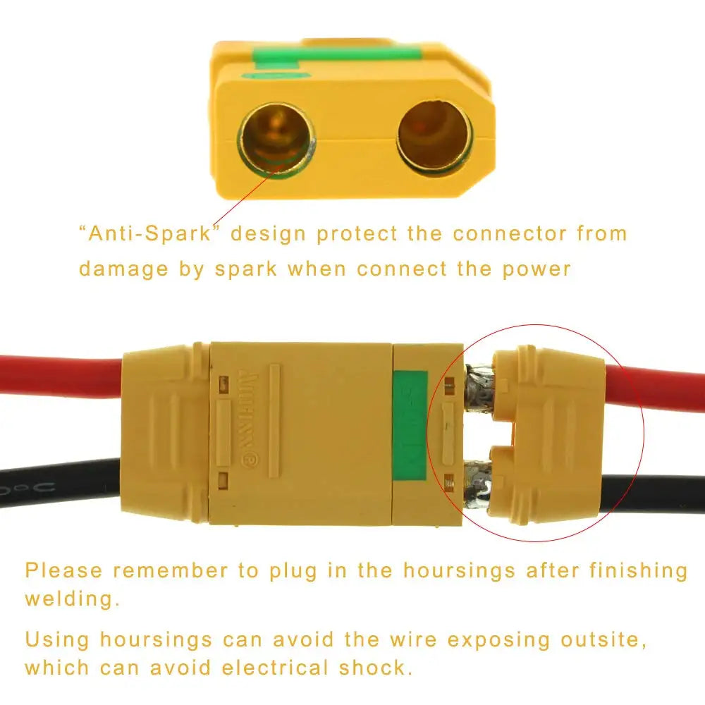 5 Pair Amass XT90S XT90-S XT90 Connector Anti-Spark Male Female Connector for Battery, ESC and Charger Lead