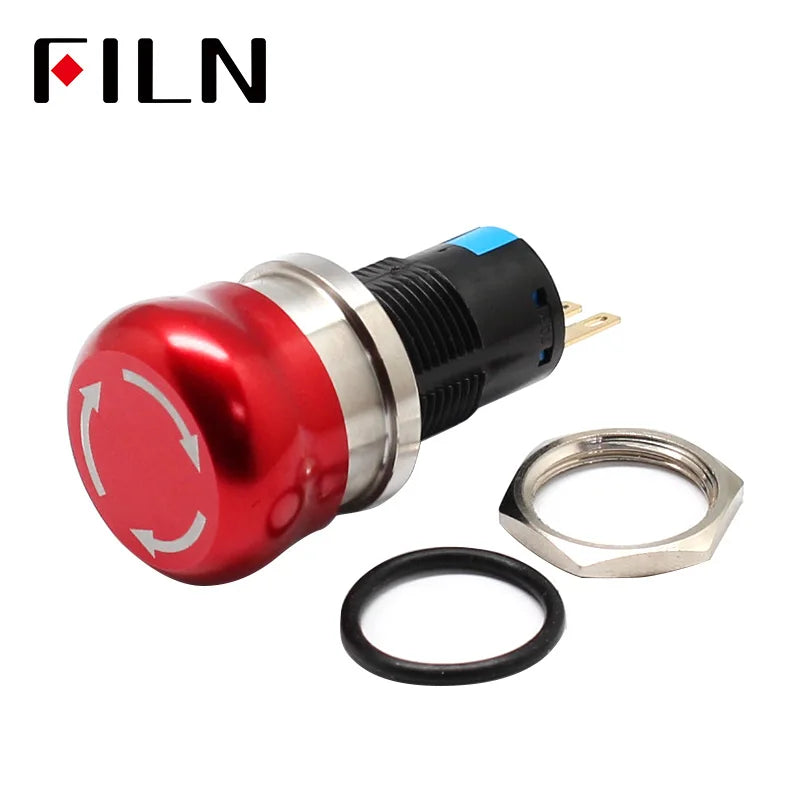 16mm 19mm 22mm 1NO 1NC Waterproof Metal Latching Emergency STOP Mushroom Push Button Switch Button Switch Knob Rotary Switch