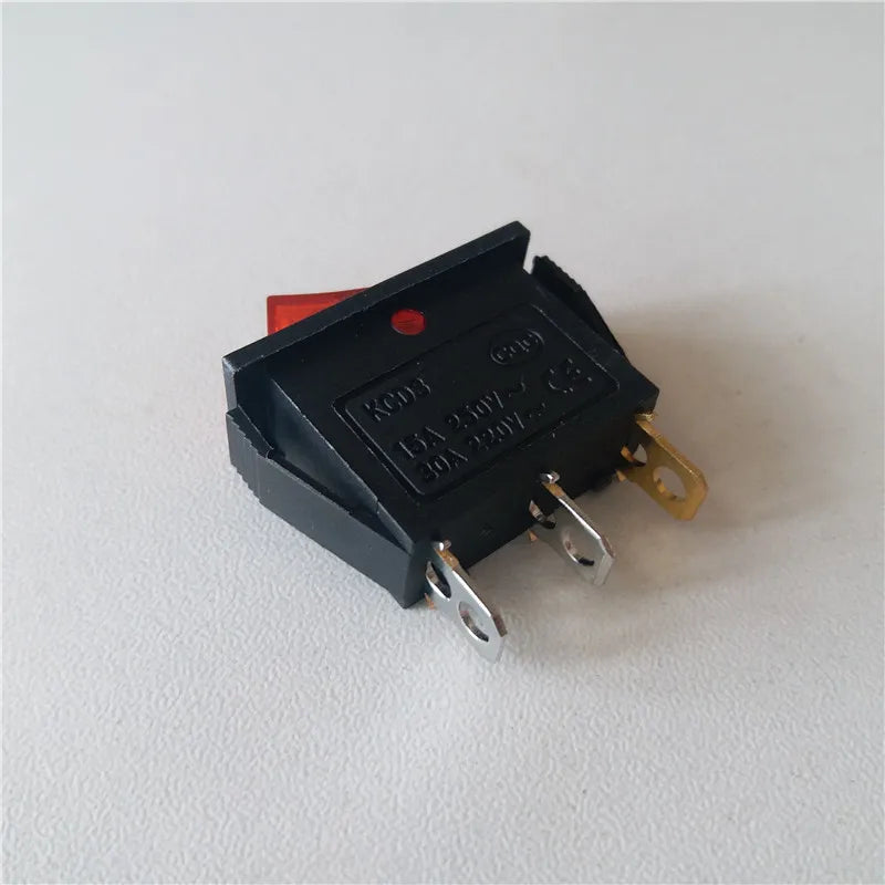 30pcs 250V 15A/16A rocker switch Red Rocker Switch KCD3-101N KCD2 3 feet 2 gear illuminated rocker switch