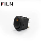 FILN 5Pcs KCD1 220V 10A Blue Red Green mini round illuminated toggle switch latching 3pins on off boat rocker switch