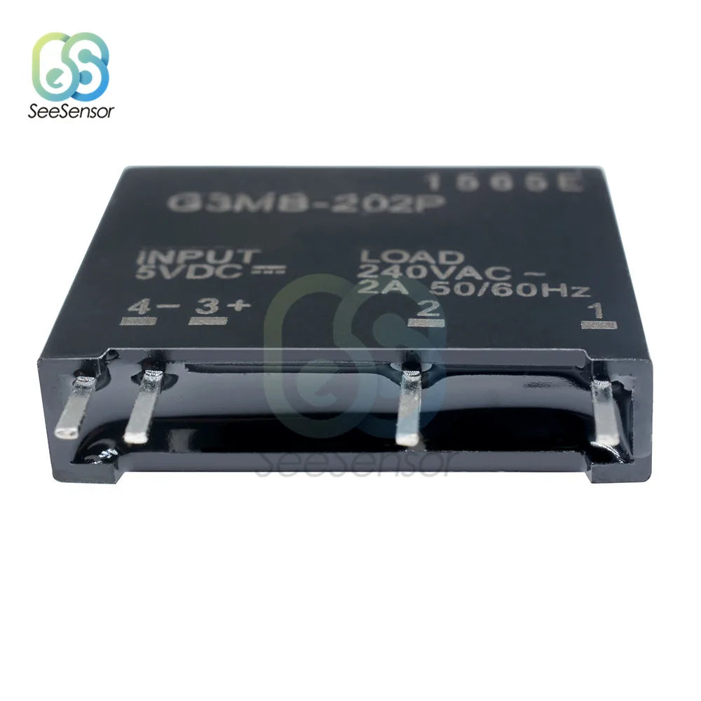 Relay Module G3MB-202P G3MB 202P DC-AC PCB SSR In 5V 12V 24V DC Out 240V AC 2A 50/60Hz Solid State Relay Module