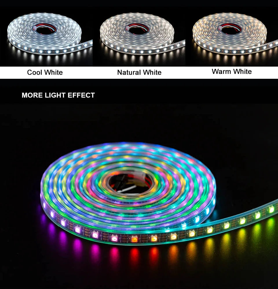5V SK6812 RGBW Led Strip Light 4 in 1 Similar WS2812B 1m 4m 5m 30 60 144 LEDs Individual Addressable RGBWW Led Lights IP30 65 67