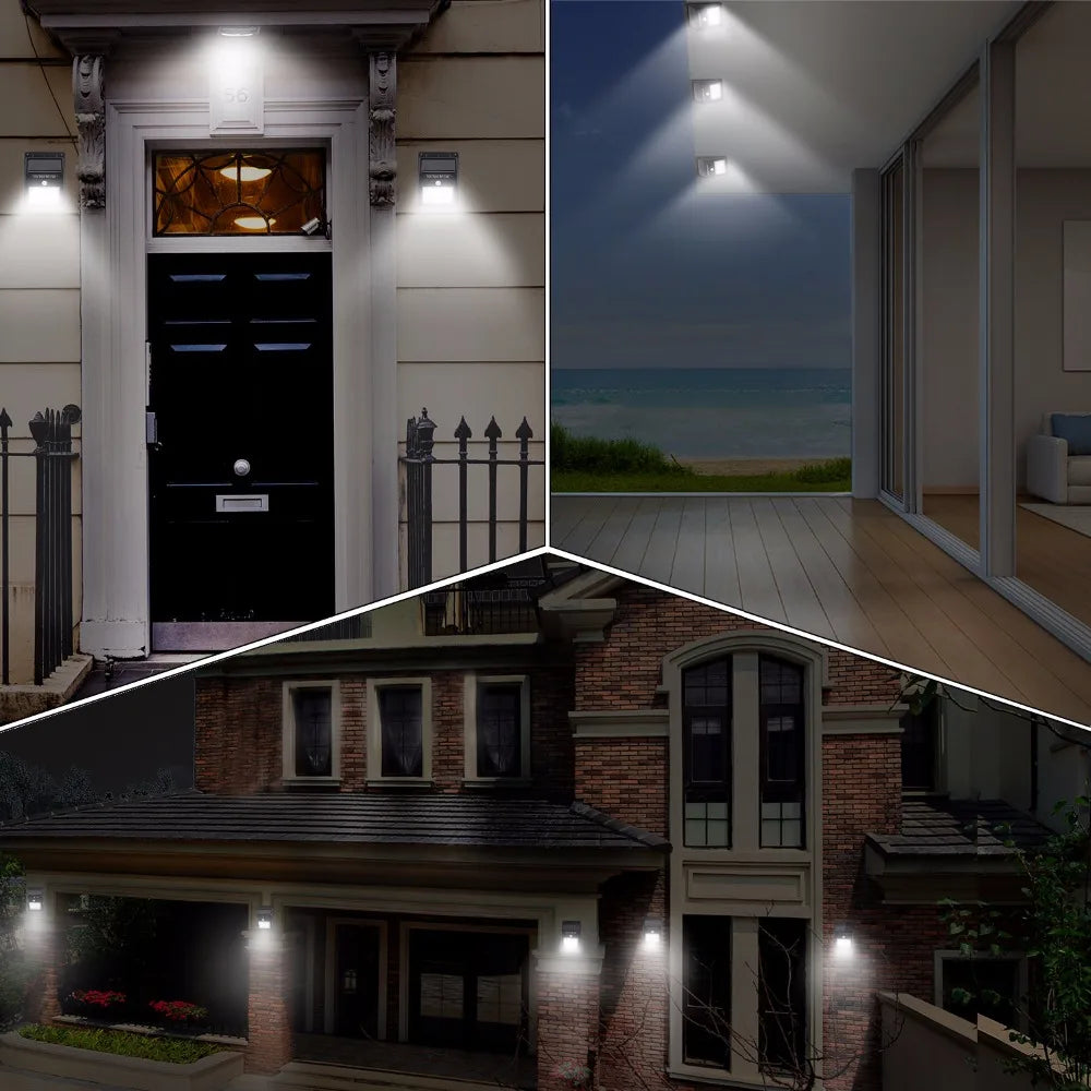 Solar Lights Outdoor, Solar Motion Sensor Outdoor Lights with 3 Lighting Modes, IP65 Waterproof Solar Fence Lights
