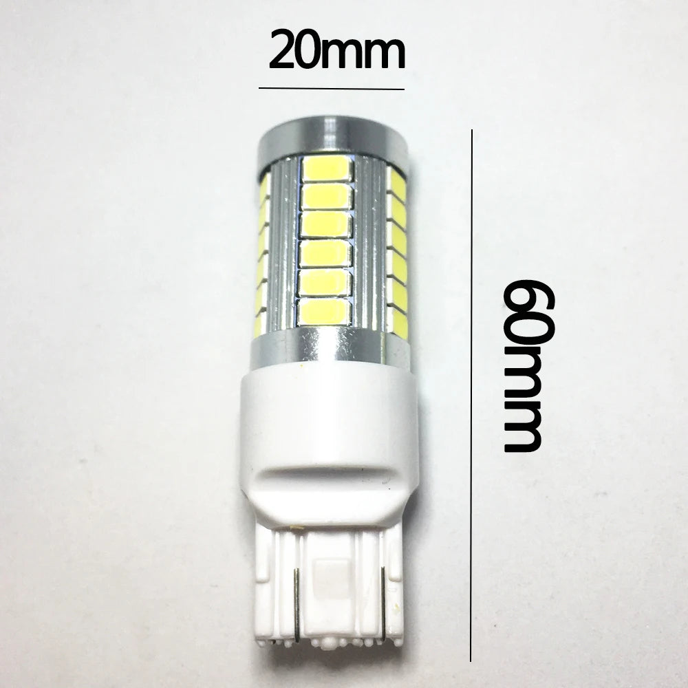 1PCS T20 7440 W21W WY21W led White Auto Reverse Lamps Car Yellow 33 smd 5730 5630 LED Amber Turn Signal Bulb Red Brake light 12V