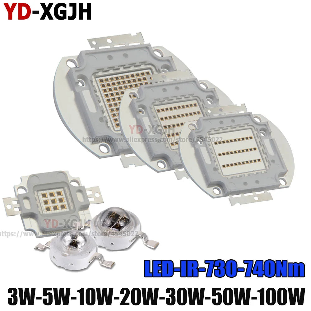 High Power LED Chip COB Infrared Integrated IR Light Lamp Diode Components 730Nm 850NM 940Nm for 3W-100W Emitter