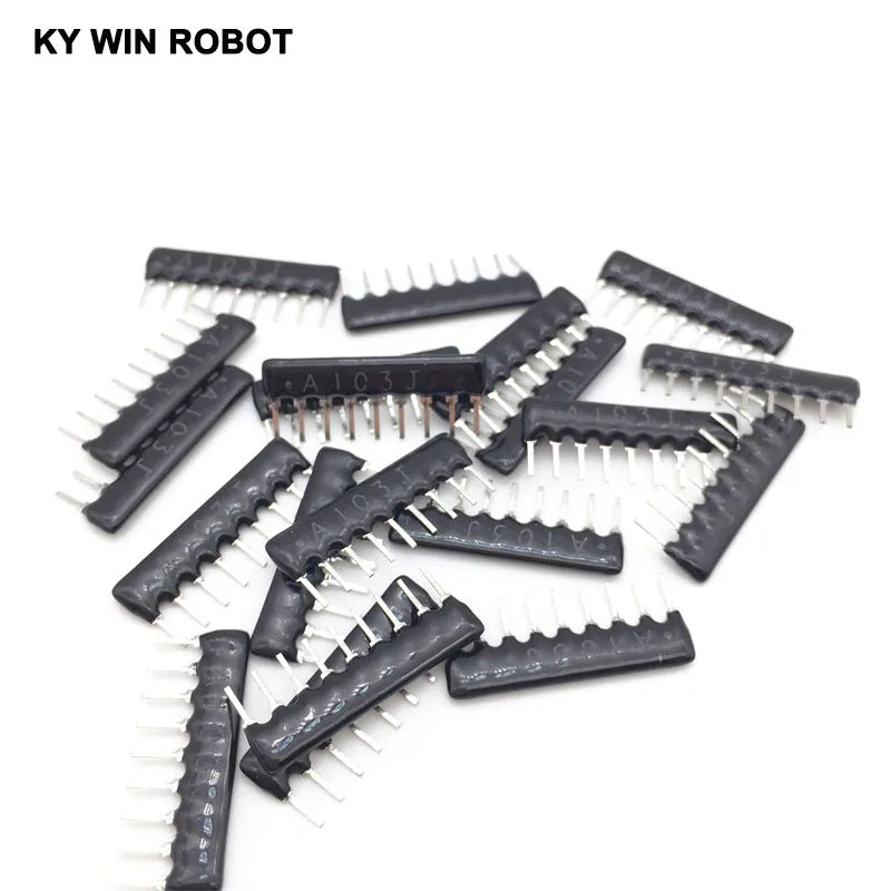 50PCS DIP Exclusion 9Pin A103J Resistor Network Array A09-103 10K Ohm A103 2.54MM Pin SIP-9