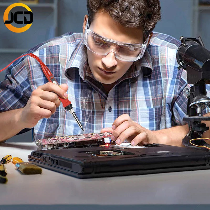 JCD 220V 80W LCD Electric Soldering Iron 908S Adjustable Temperature Soldering Iron with Quality Soldering Iron Tips and Kits