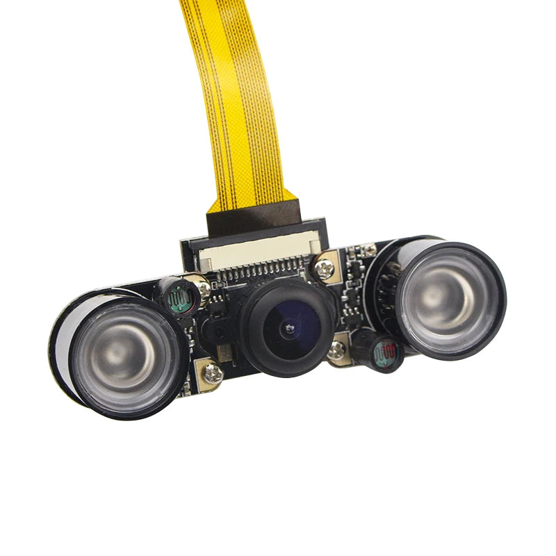 Raspberry Pi 5 Night Vision Camera Wide Angle Fisheye 5MP 1080P Camera with 2 Infrared IR LED Light for Raspberry Pi Zero / 2 W
